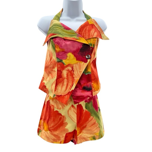 Finley Dresses & Skirts - Finley Floral Halter Top Shorts Set Sz 10‎ Cotton Colorful Resortwear Summer New